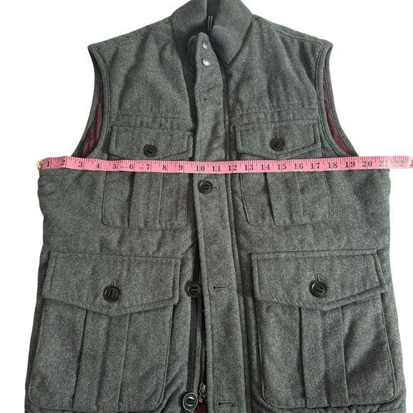Banana Republic Vest Mens Medium Gray Full Zip Wool Blend Flap Pocket Outdoor - Picture 8 of 9
